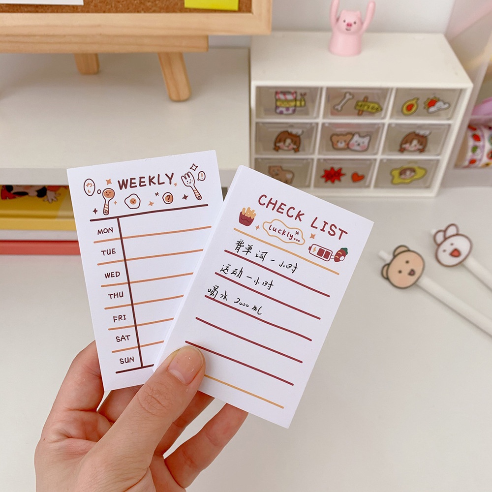 Set 50 tờ giấy note ghi chú công việc, lên kế hoạch, check list, học từ vựng mỗi ngày siêu cute