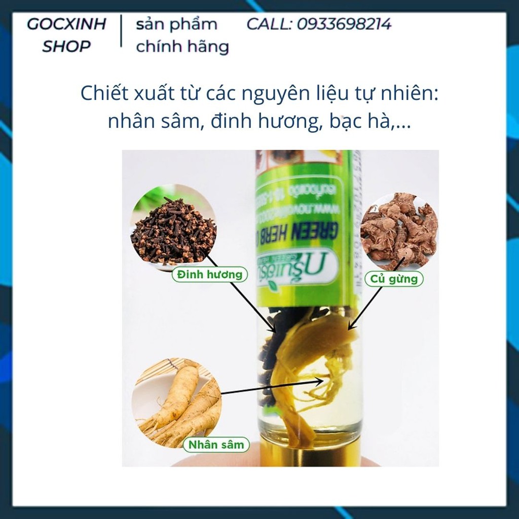 Dầu Lăn Sâm Thái Ginseng Green Herb Oil Thái Lan