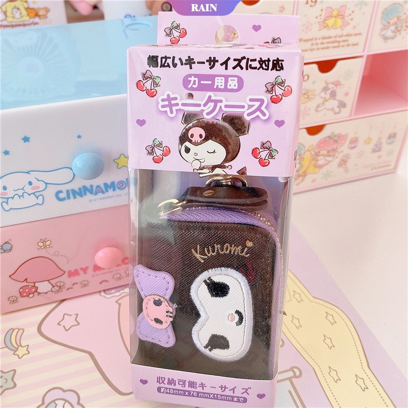 Móc Khóa Hoạt Hình Sanrio Melody Cinnamoroll Hello Kitty Kuromi Pom Pom Purin Có Khóa Kéo Và Hộp Đựng