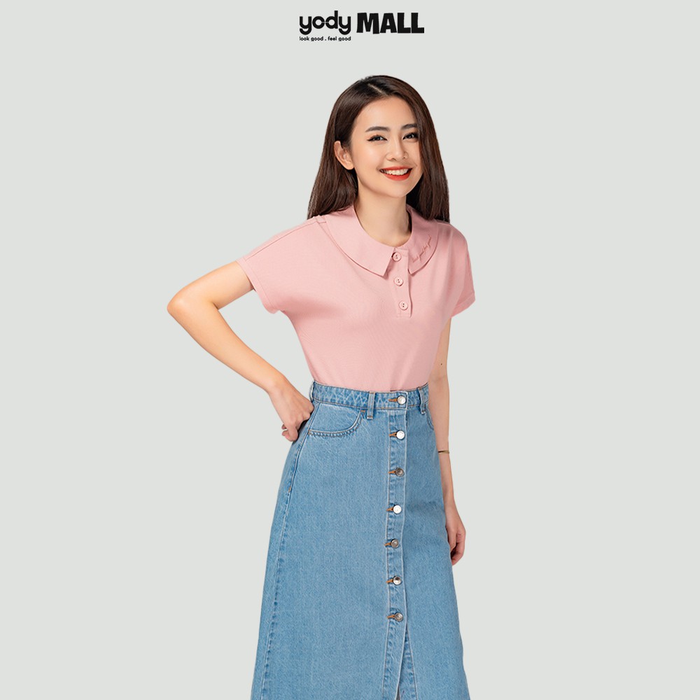 Áo phông Polo nữ cổ sen YODY chất liệu cotton thấm hút tốt nhiều màu APN3732 | BigBuy360 - bigbuy360.vn