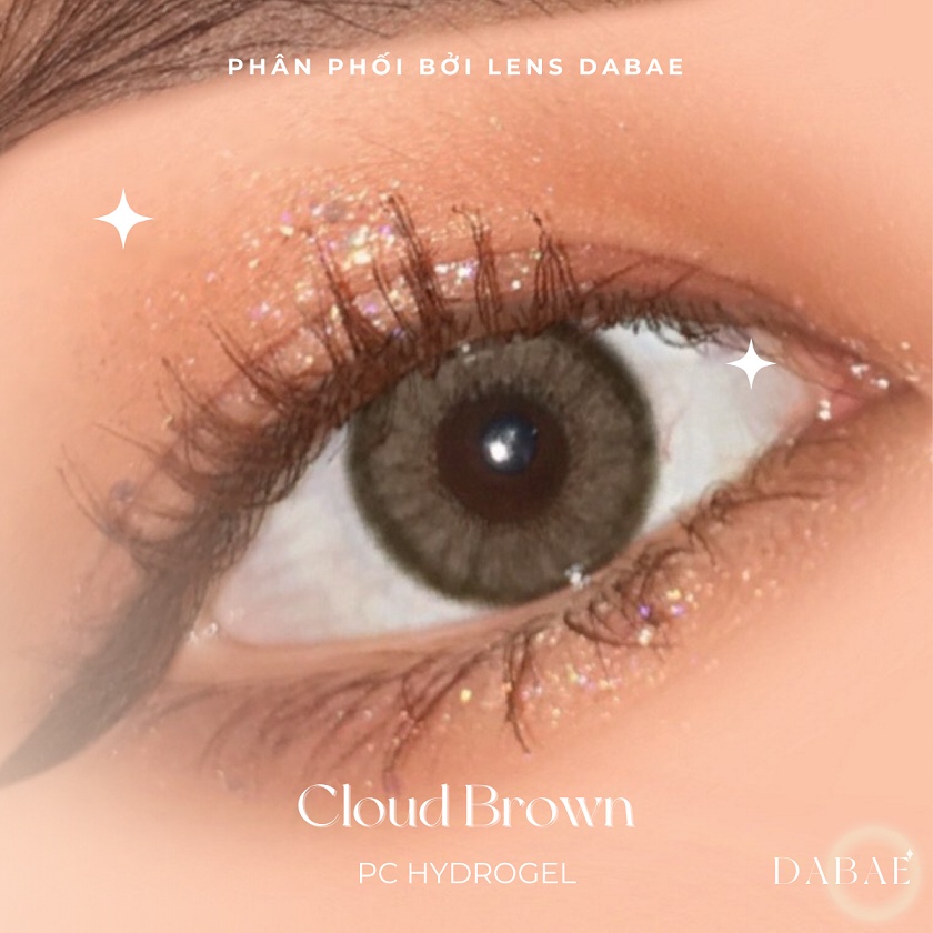 hãng Siesta CLOUD BROWN kính áp tròng  Hàn Quốc lens nâu pha xám hot tiktok chất liệu PC Hydrogel cao cấp có độ cận