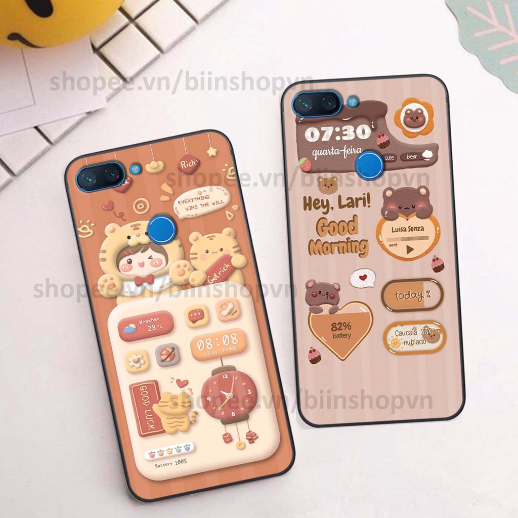 Ốp Xiaomi Mi 8 SE / Mi 8 Lite in 3D icon gấu nổi siêu xinh, siêu đáng yêu, cá tính phong cách