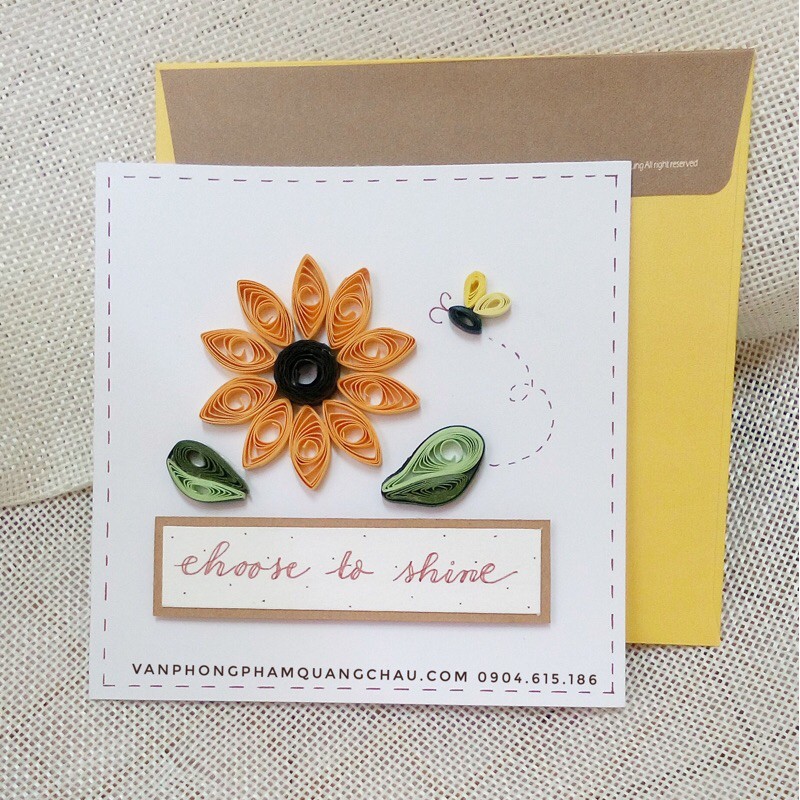 Thiệp quilling hoa  - 01 chiếc