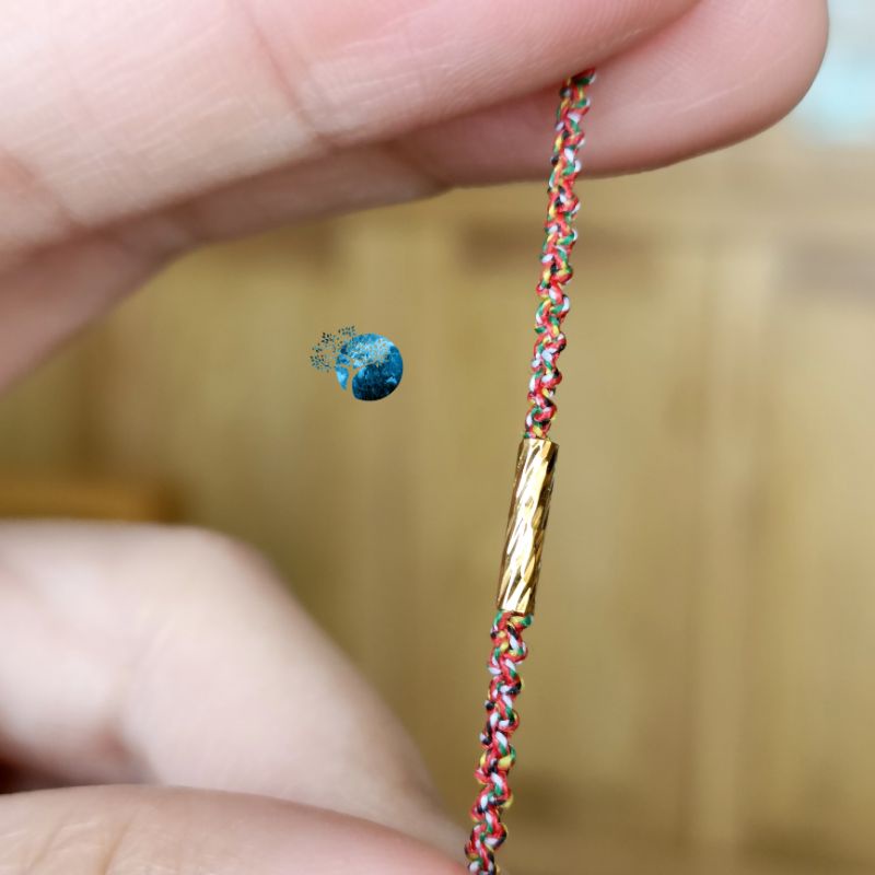 Vòng tay tết dây chỉ ngũ sắc may mắn siêu mảnh