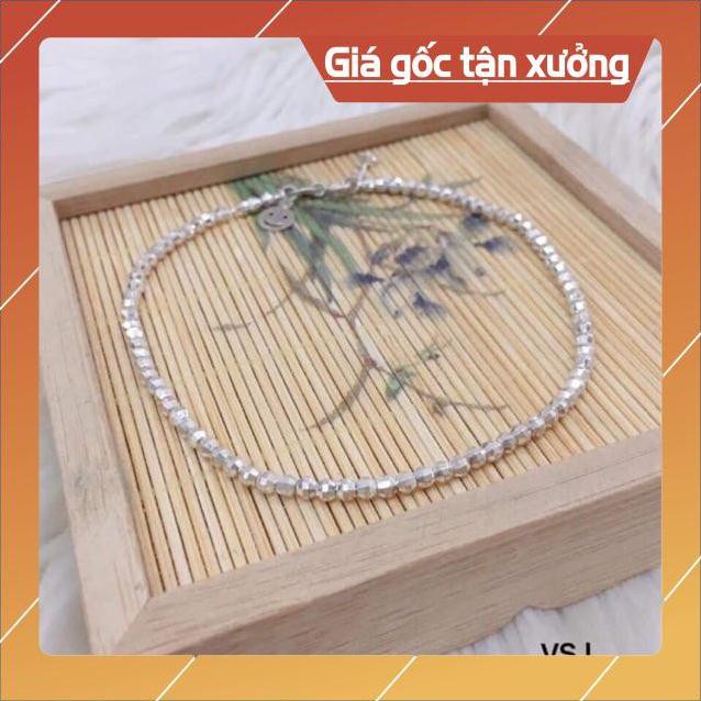 FREESHIP LẮC CHÂN BI PHAY SÁNG ĐẸP BẠC TA 925