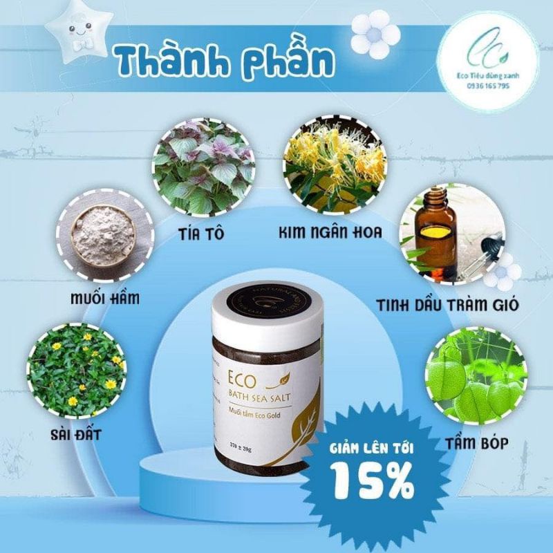 [CHÍNH HÃNG] Muối Tắm Cho Bé Sinh Dược ECO 100% Thiên Nhiên- HẾT MẨN NGỨA, RÔM SẨY, BÉ NGỦ NGON