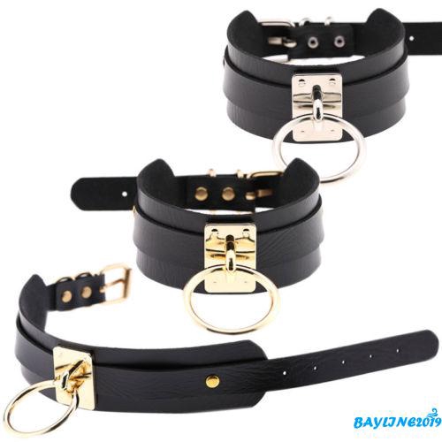 Vòng cổ choker da PU bản lớn thời trang cho nữ