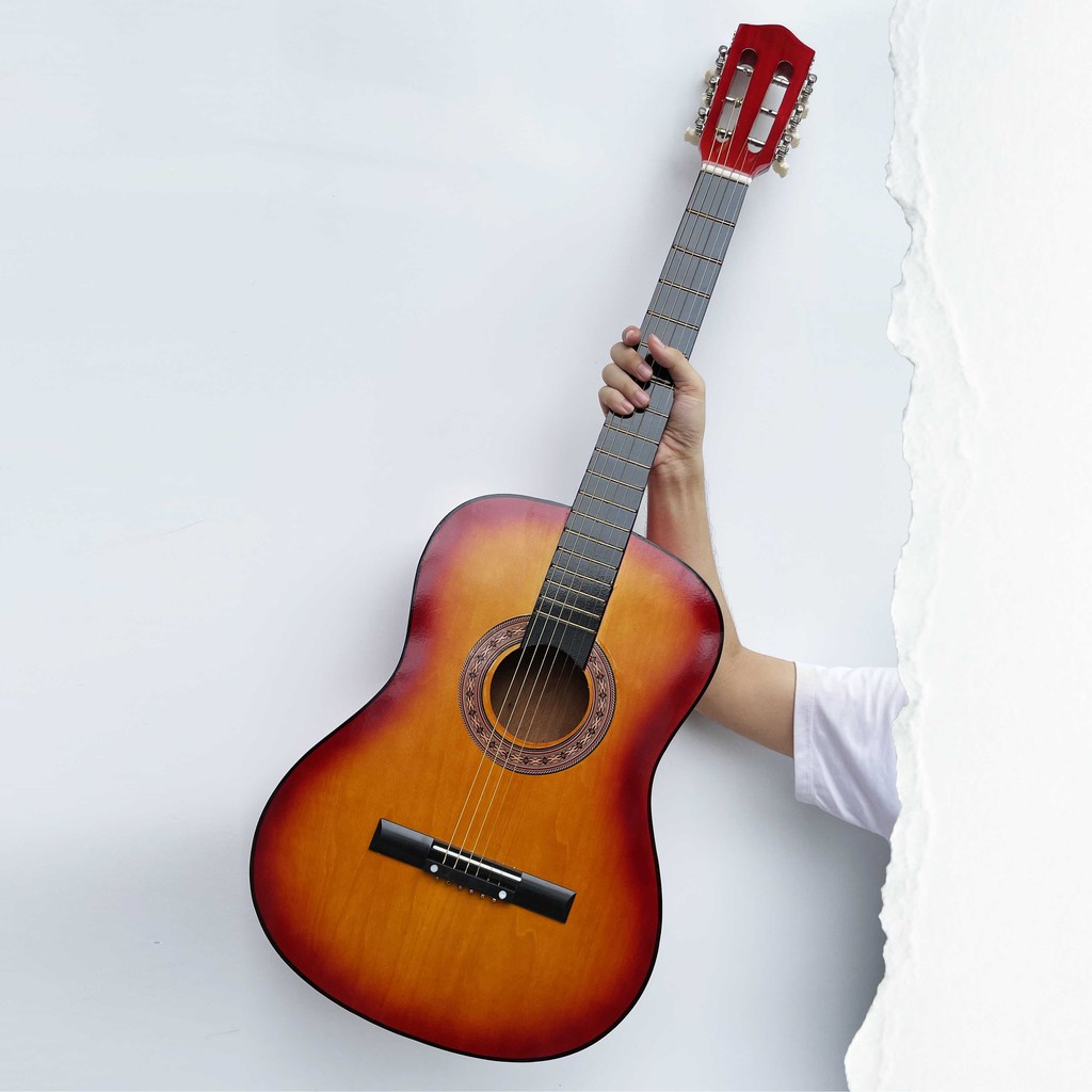 Đàn Guitar acoustic màu nâu đất dáng D - HÀNG CÓ SẴN