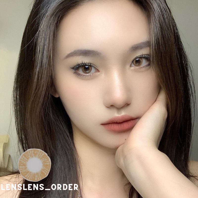 Kính Áp Tròng Lens Mắt Nâu Tây Đủ Độ Cận 0-9 Độ