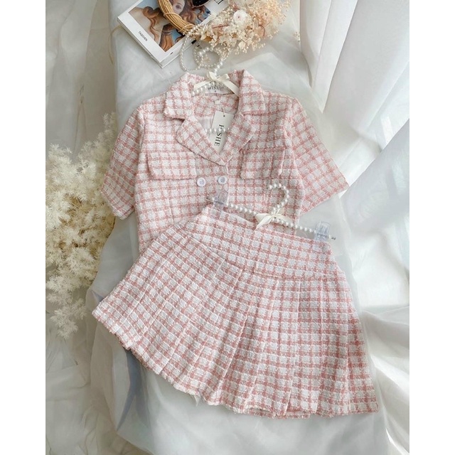 SET VEST BỐ CARO HỒNG -XANH - ĐEN ❤️❤️ | BigBuy360 - bigbuy360.vn