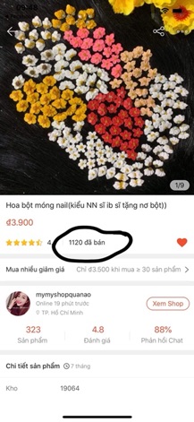 Hoa bột ôm móng NN