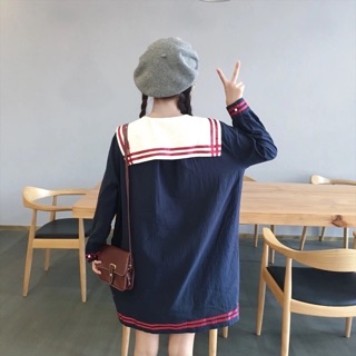 Đầm thủy thủ suông cài nút