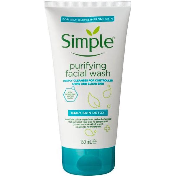 [TOP 1 SHOPEE] Sữa rửa mặt da dầu, mụn Simple Daily Skin Detox Purifying Facial Wash 150ml (Bill Anh)