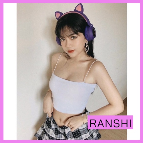 Áo 2 Dây Sợi Bún Ranshi Áo Croptop 2 Dây Chất Thun Co Giãn 4 Chiều Dáng Basic Dễ Mix Đồ - RA064
