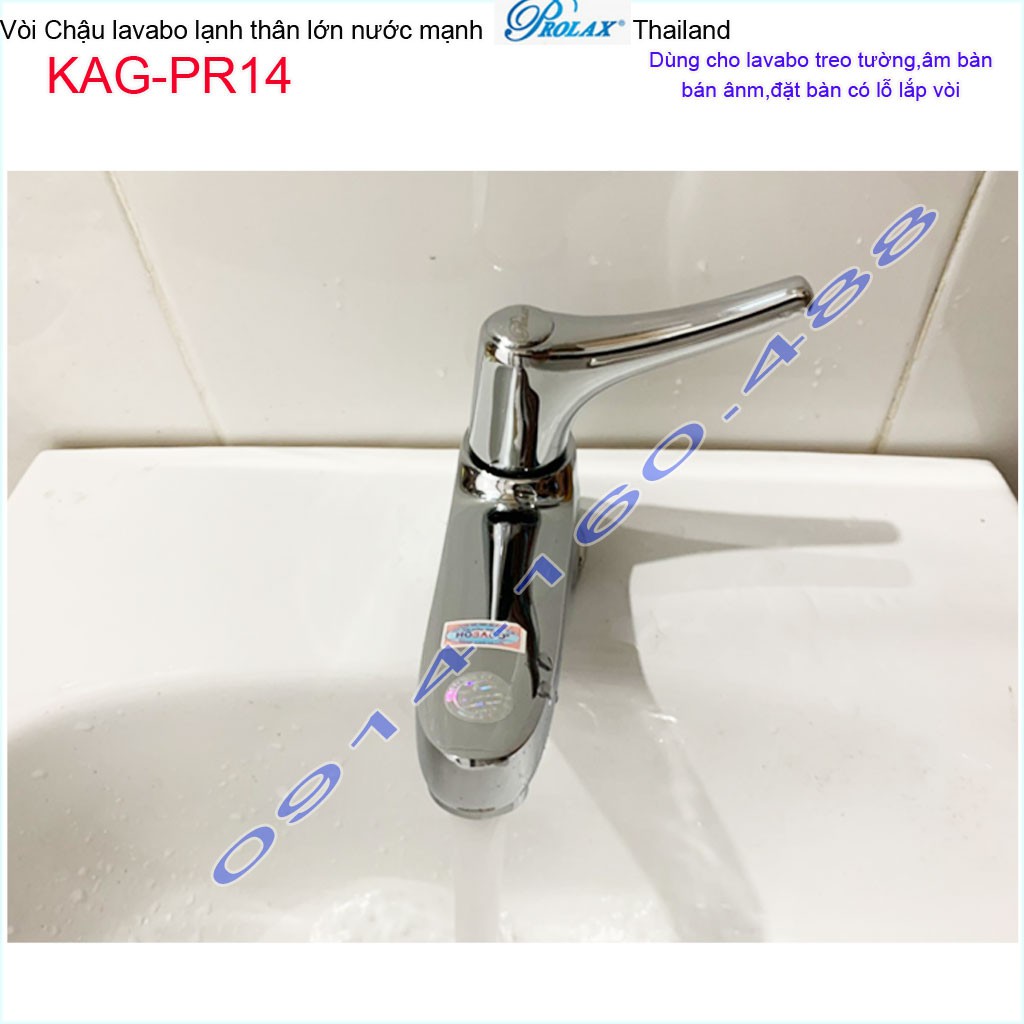 Vòi lavabo Prolax Thailand KAG-PR14, vòi chậu rửa mặt thân lớn nước mạnh sử dụng tốt siêu bền