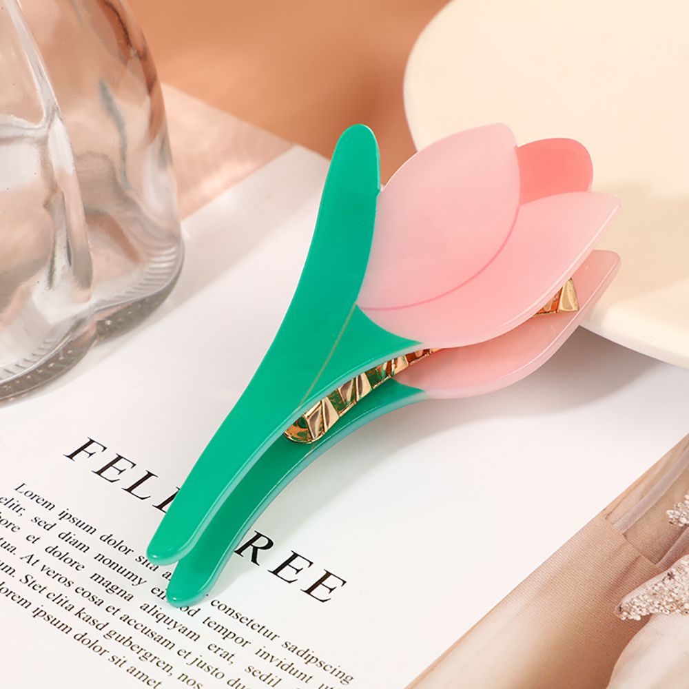 Aaron1 Kẹp Tóc Hình Hoa Tulip Ngọt Ngào Đáng Yêu Phong Cách Hàn Quốc Cho Nữ