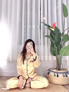ĐỒ BỘ PIJAMA LỤA REN -TAY DÀI QUẦN DÀI