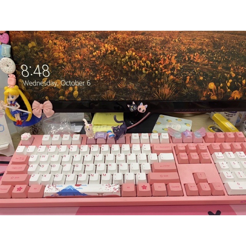 Keycap Mèo Luna - Artemis & Mèo trắng đen ôm trái tim 😻