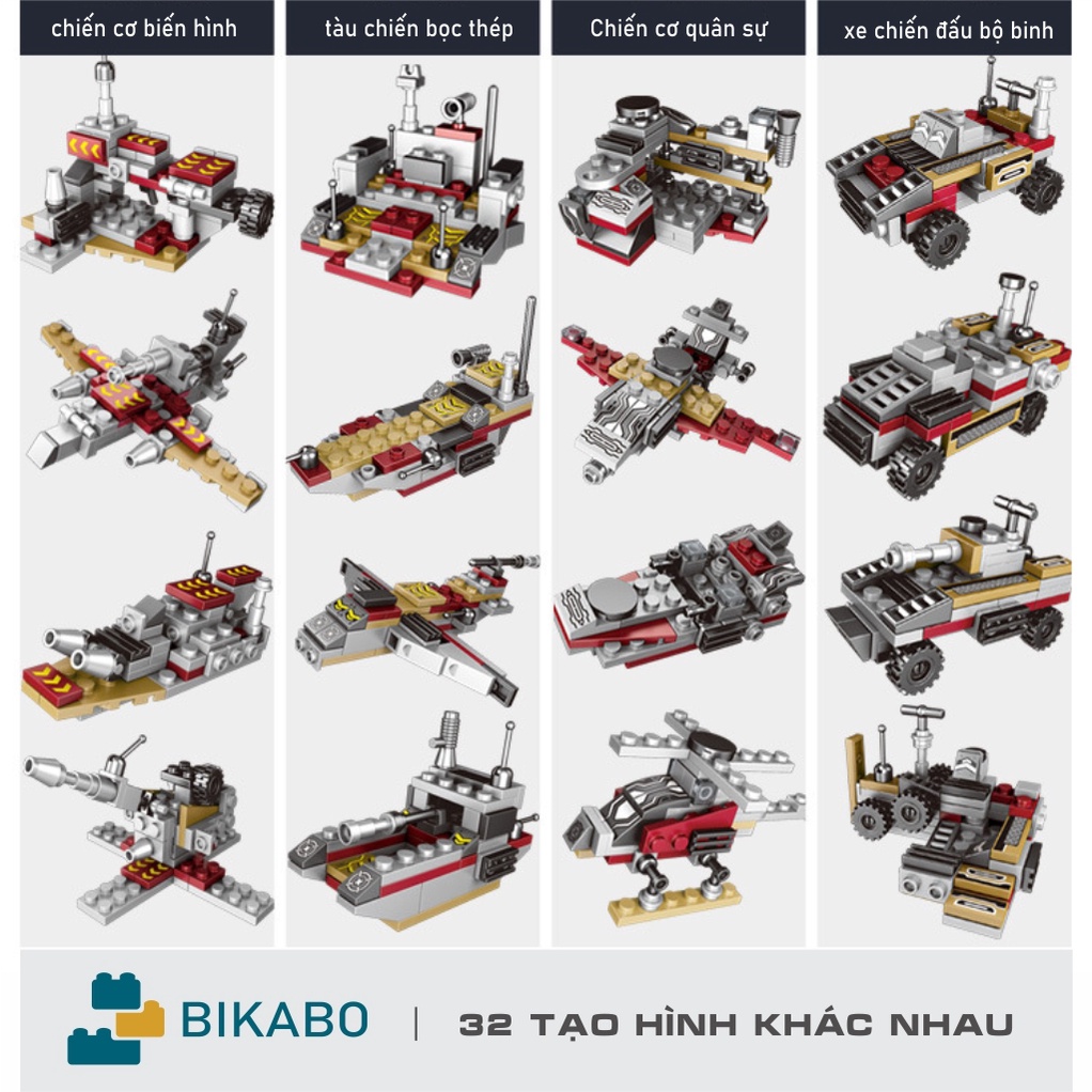 Đồ chơi lắp ráp mô hình tàu chiến, mô hình lắp ráp thuyền chiến 502 chi tiết cho bé, BIKABO