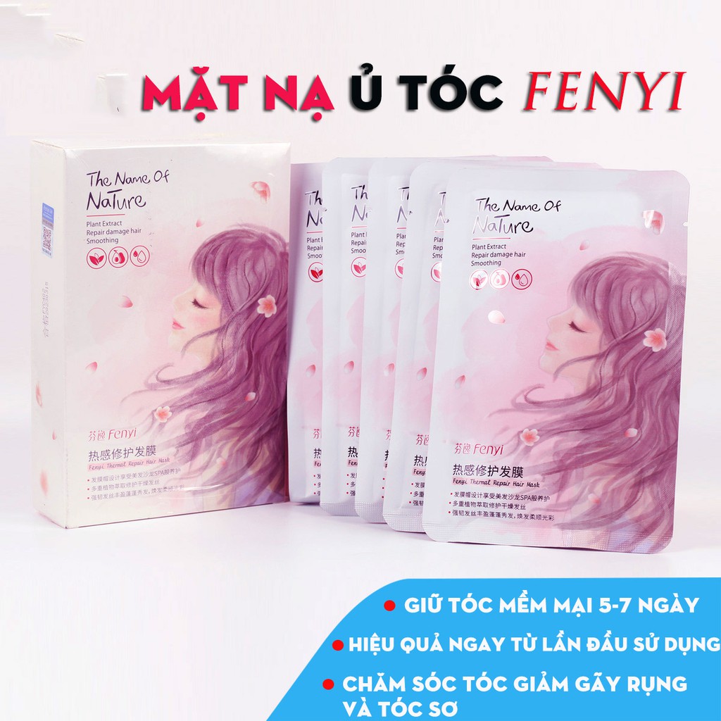 Mặt nạ ủ tóc FENYI bóng mượt giảm gãy rụng - đã bao gồm khăn ủ trong mỗi gói