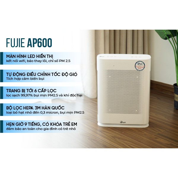 Máy lọc không khí thông minh kết nối Wifi FujiE AP600