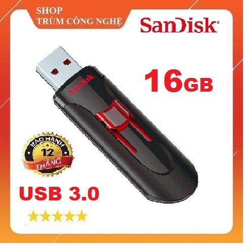 [Mã ELFLASH5 giảm 20K đơn 50K] USB 3.0 16GB SanDisk CZ600 Cruzer Glide - Tốc độ cao