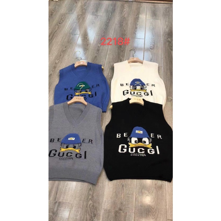 [ẢNH THẬT]  Áo Gile Len Hàn Quốc Unisex Con Vịt Mũ Nổi Phong Cách Vintage Nam Nữ Năng Động Form To