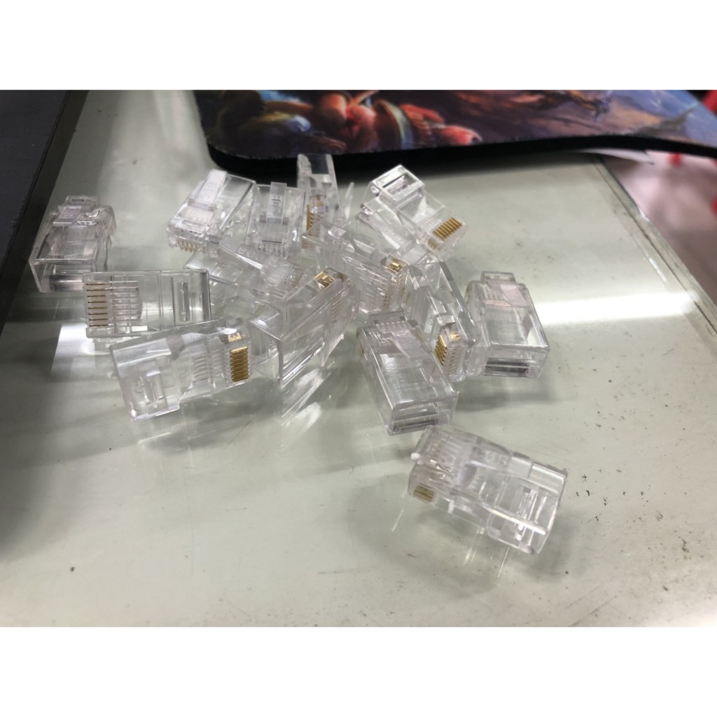 Đầu Bấm Mạng RJ45 CAT5e Nhựa (1 Bịch - 100 Hạt Mạng)- Giá Thành Rẻ, Chất Lượng Tốt