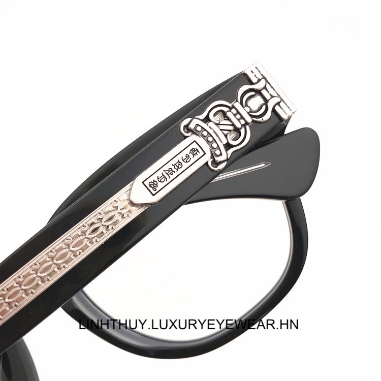 Gọng kính mắt chrome hearts CUNTVOLUTED oval cao cấp fullbox phiên bản new
