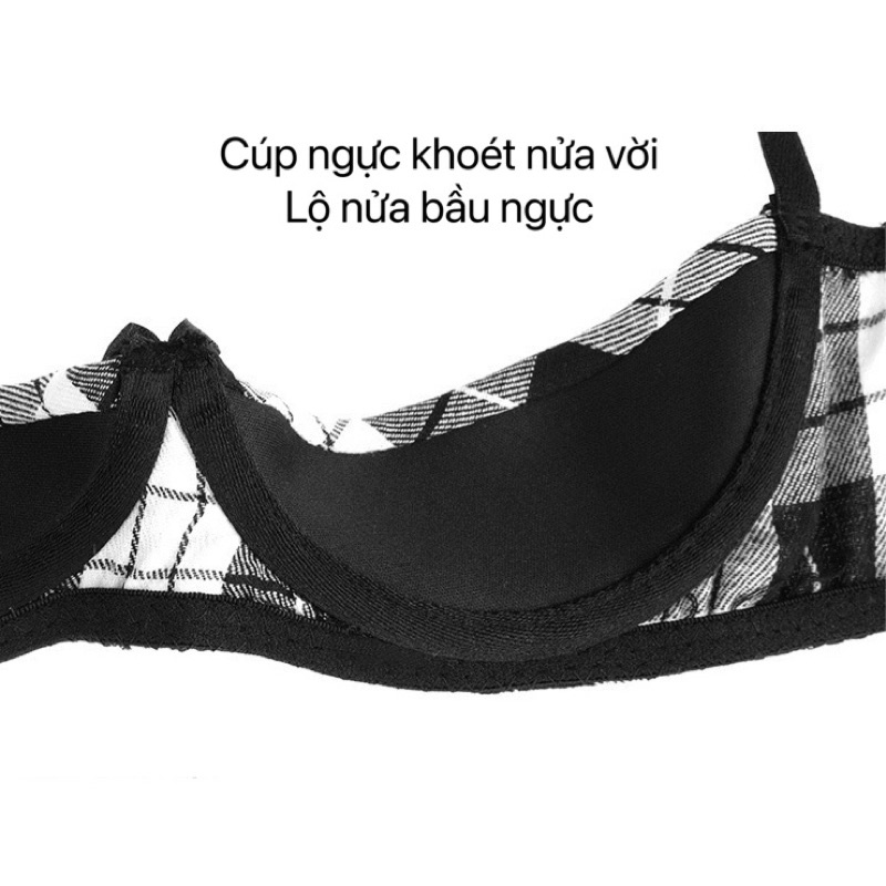 Áo Cúp Gọng Khoét Ngực - Chân Váy Kẻ Nữ Sinh • Cosplay Học Sinh Nhật Bản | BigBuy360 - bigbuy360.vn