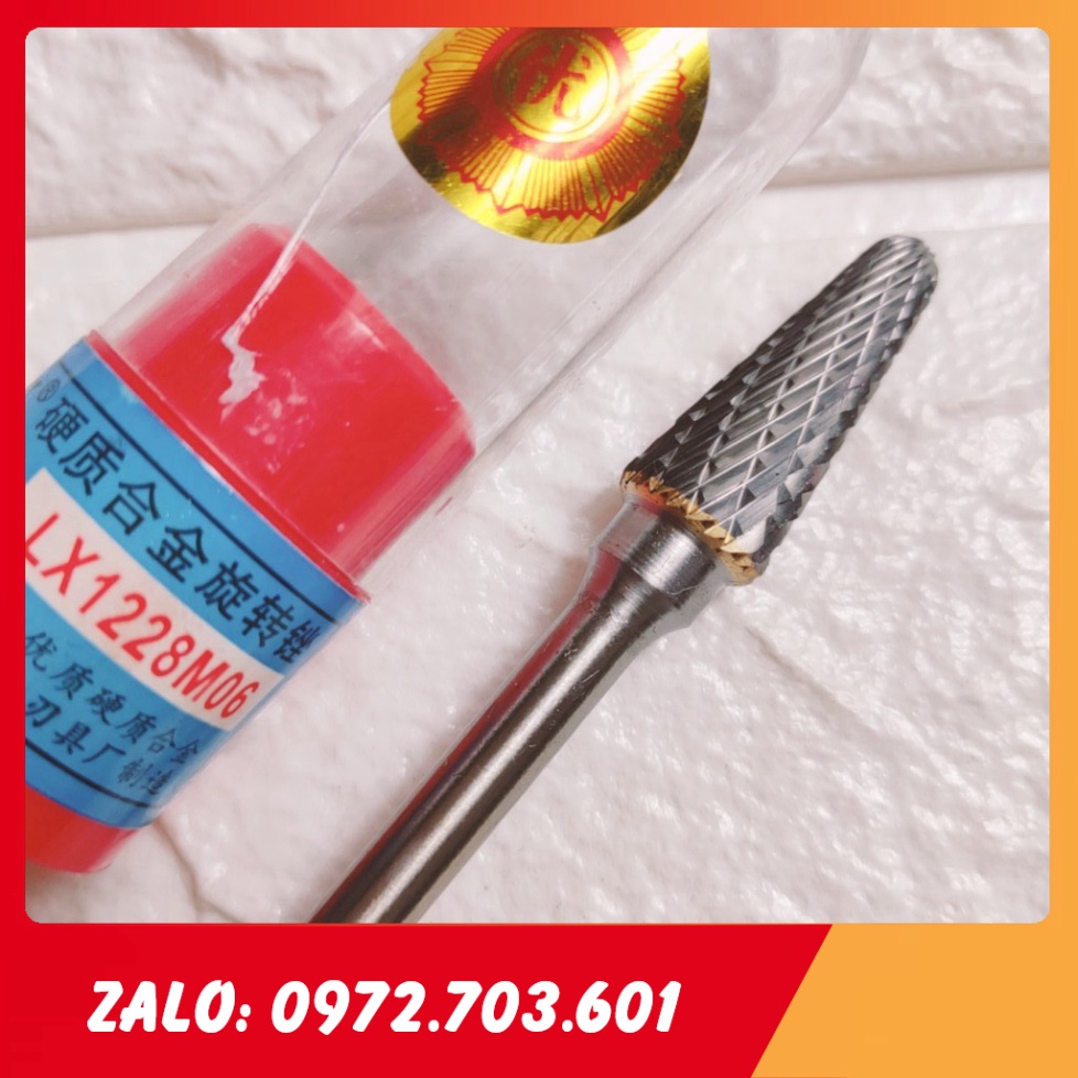 Mũi mài hợp kim hình chóp cụt LX 12mm chất liệu mũi hợp kim vonfram, phay, điêu khắc gỗ, nhôm, đồng, hợp ki [G