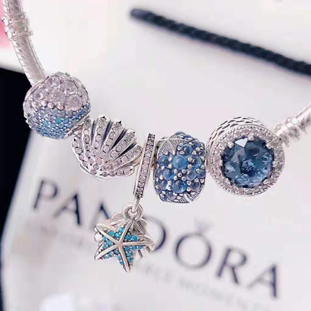 PANDORA CHARMS PANDORA Vòng Tay Kim Loại Mạ Bạc 925 Đính Đá Nhân Tạo Bstz089