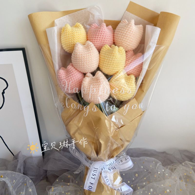 Hoa len handmade _ Hoa Tulip