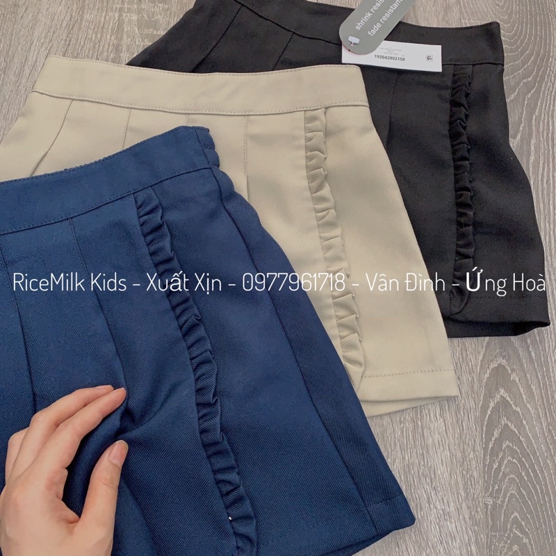 Chân váy school vải thô đáp bèo xuất dư xịn cho bé gái
