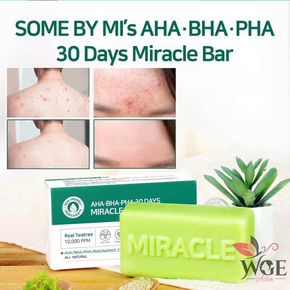 Xà Phòng Giúp Làm Giảm Mụn Some By Mi AHA - BHA - PHA 30 Days Miracle Cleansing Bar 106g