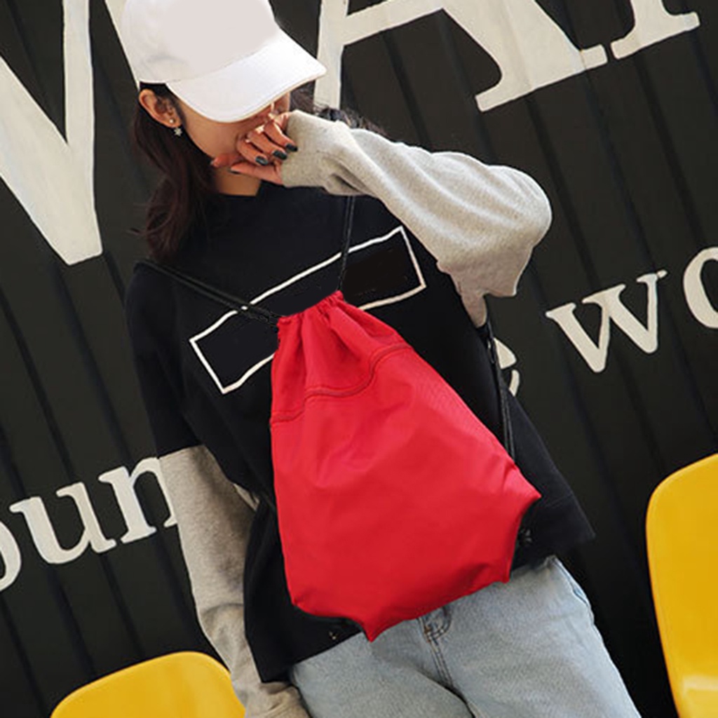 Balo dây rút bằng nylon chống thấm nước thiết kế tiện dụng cho tập gym / yoga