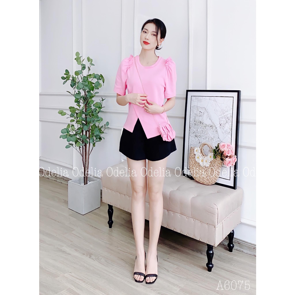 Áo thun cotton tay bồng kèm túi tiểu thư- A6075