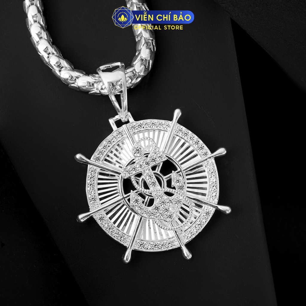 Mặt dây chuyền bạc nam Bánh lái mỏ neo chất liệu bạc 925 thời trang phụ kiện trang sức nam Viễn Chí Bảo M300496