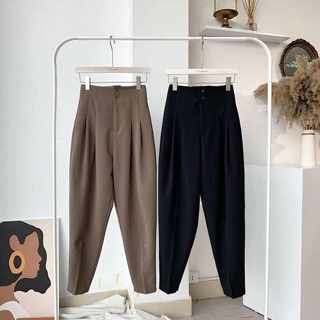 Quần baggy cạp cao bo gấu