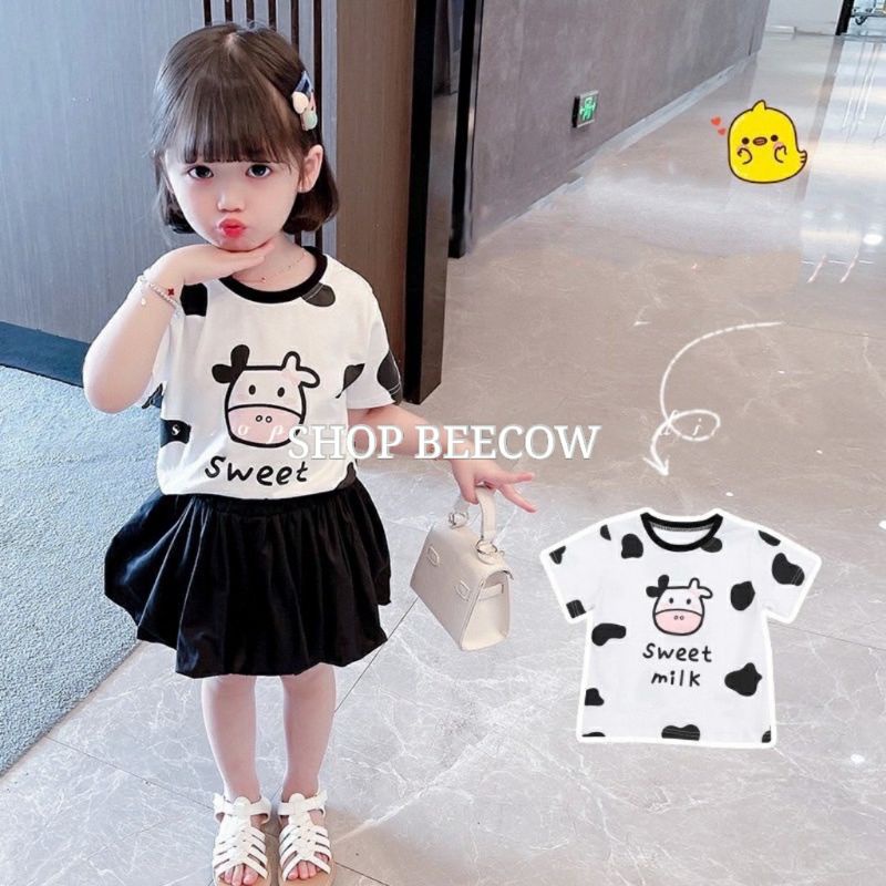 ÁO CỘC TAY BÒ SỮA SIÊU CUTE CHO BÉ YÊU 8-18KG | VIDEO THẬT| SHOP BEECOW