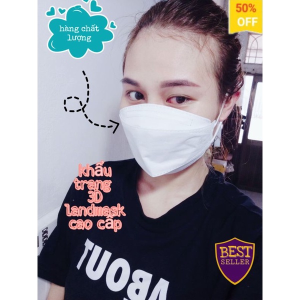 Khẩu trang KF94 3D 4 lớp LandMask chính hãng kháng khuẩn chống bụi - NinaGen