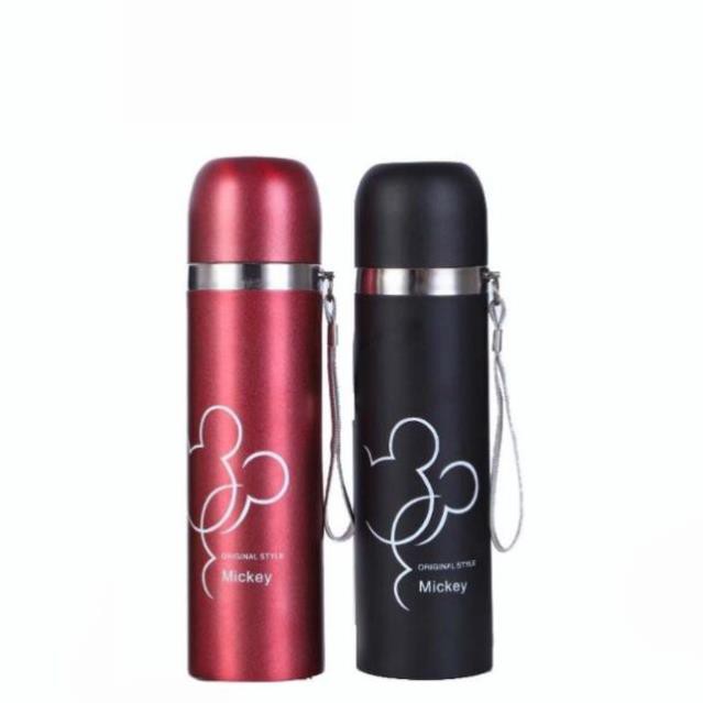 Bình Giữ Nhiệt Nóng Lạnh 500ml Hình Mickey Thiết Kế Đơn Giản Hiện Đại EMA