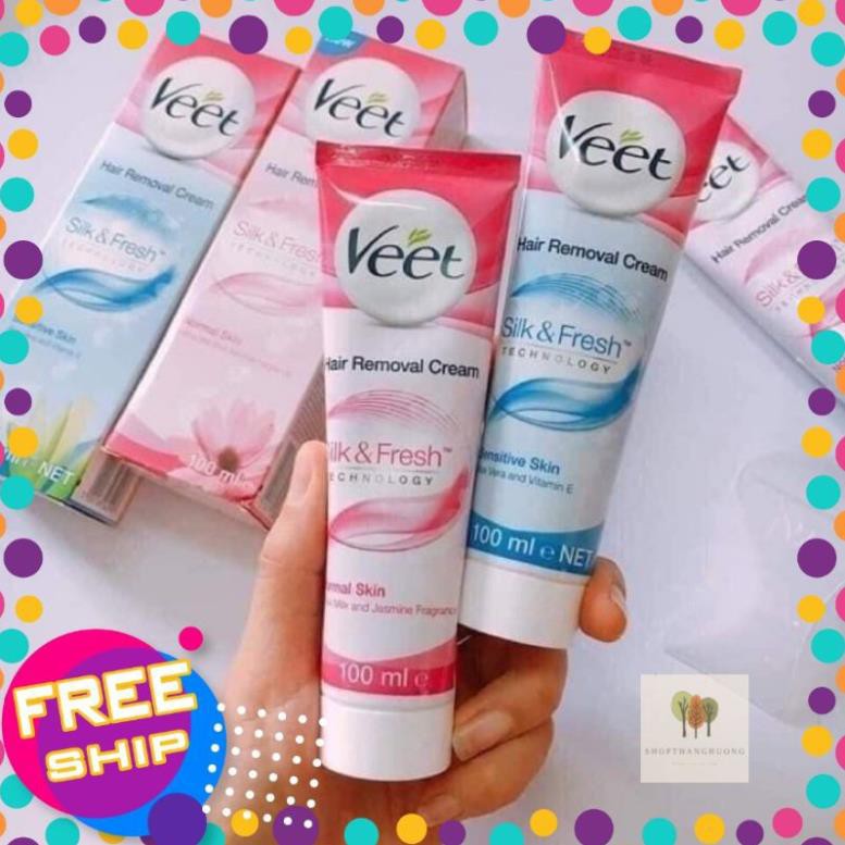 ❤𝙁𝙍𝙀𝙀𝙎𝙃𝙄𝙋❤Kem tẩy lông veet hair removal cream silk & fresh 100ml