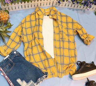 Sơ mi caro oversize