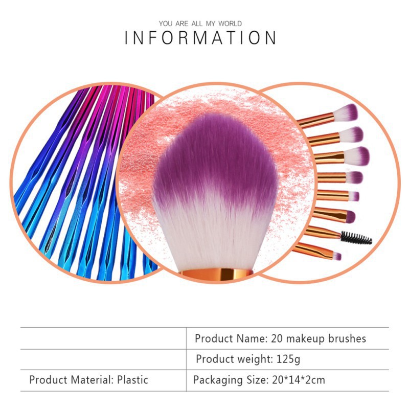 Bộ 20 cọ trang điểm chuyên nghiệp