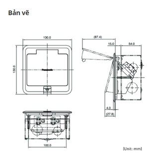 Ổ cắm âm sàn Panasonic DUF1200LTK-1 (loại 3 thiết bị)
