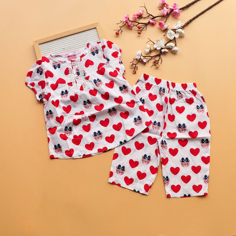 Bộ pijama cánh tiên quần lửng vải kate cotton cho bé gái 12 đến 32kg - BAOBAOKIDS