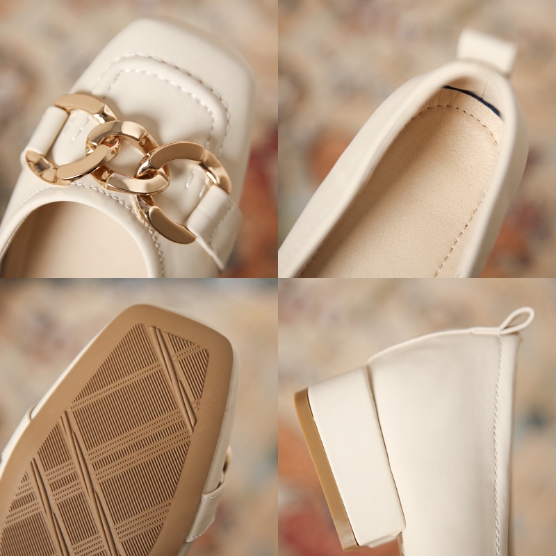 Giày Búp Bê Mary Jane Gót Thấp Mũi Vuông Chất Liệu Da Phong Cách Pháp Cổ Điển Thời Trang Cho Nữ Size 34-40