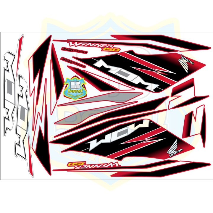 ( Quí khách vui lòng mang ra tiệm cho thợ dán ) Tem winner v1 WCW đỏ