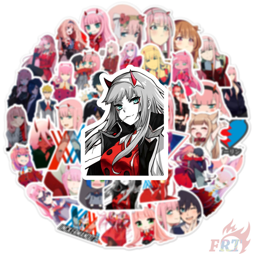 Set 50 miếng dán trang trí chống nước hình hoạt hình  DARLING in the FRANXX thời trang DIY